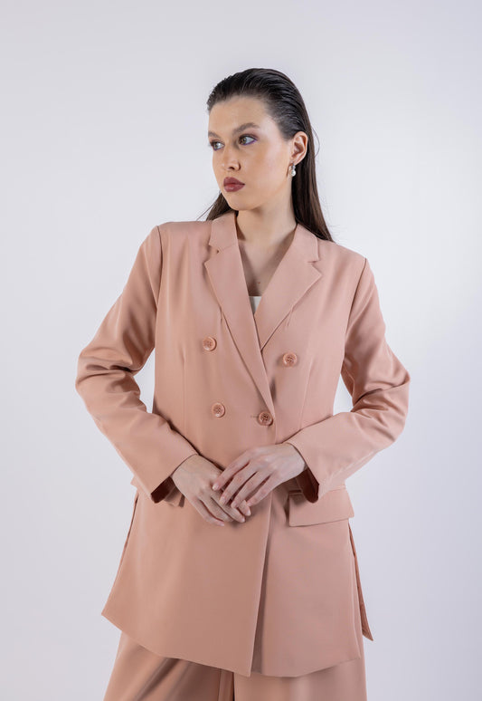 Double-Breasted Longline Blazer