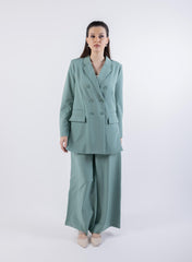 Double-Breasted Longline Blazer