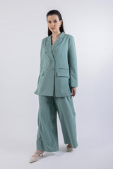 Double-Breasted Longline Blazer