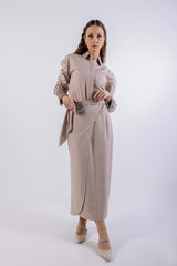 Overlap Knot Solid Maxi Skirt\ ةرونت يسكام ةداس ميمصتب ةطبر دقع لخادتم