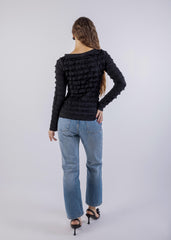 Ruffles All Over Solid Top\ ةزولب ةنيزم تايطب هداس