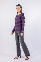 Ruffles All Over Solid Top\ ةزولب ةنيزم تايطب هداس