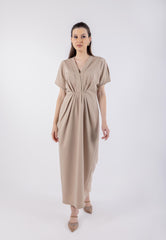 Draped V-Neck Minimalist Dress