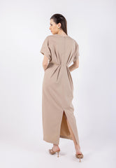 Draped V-Neck Minimalist Dress