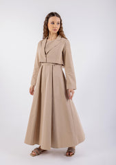 Lace-Up Back Sleeveless Flare Dress