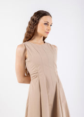 Lace-Up Back Sleeveless Flare Dress