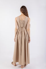 Lace-Up Back Sleeveless Flare Dress