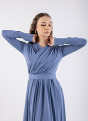 Draped Beaded Maxi Dress