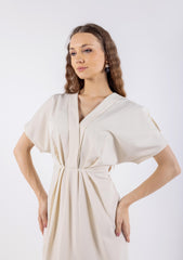 Draped V-Neck Minimalist Dress