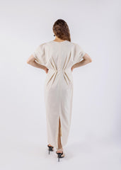 Draped V-Neck Minimalist Dress