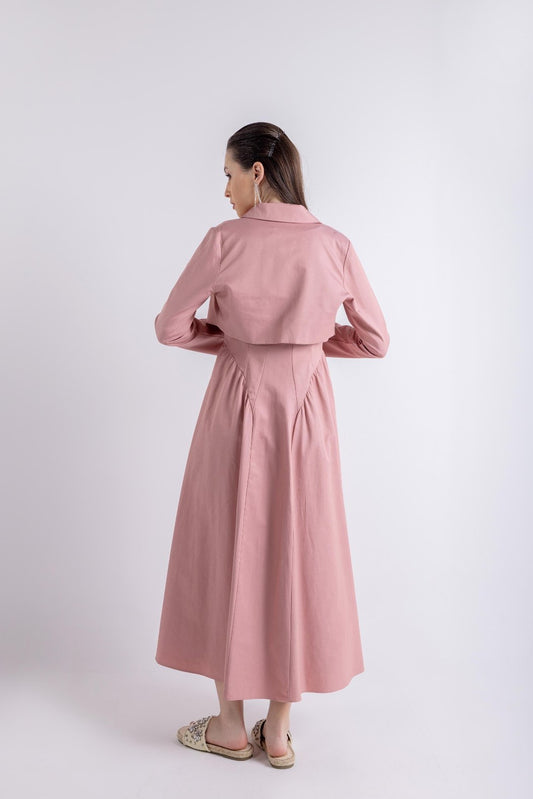 سترة قصيرة فستان ماكسي سادة\قصيوع السترة فستان ماكسي سادة