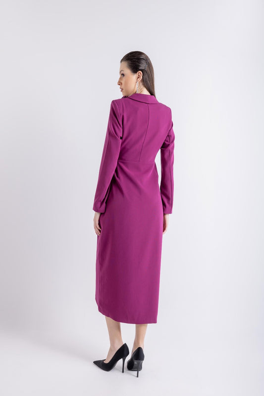 Overlap Rose Broche Shoulder Midi Dress\سف يديم ميمصتب لخادتم عم شورب يدرو  ىلع ف