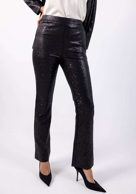 Shimmering Sequin Slim-Fit Pants