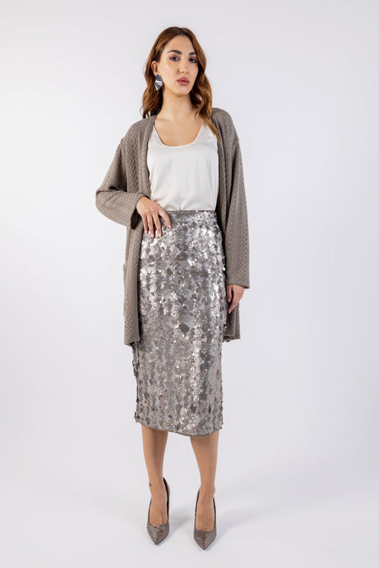 جاكيت أنيق بتطريز الترتر المحبوك