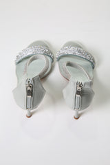Elegant Rhinestone-Embellished Open-Toe Heels with Ankle Strap