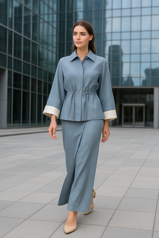 Wrap Detail Wide-Leg Pants