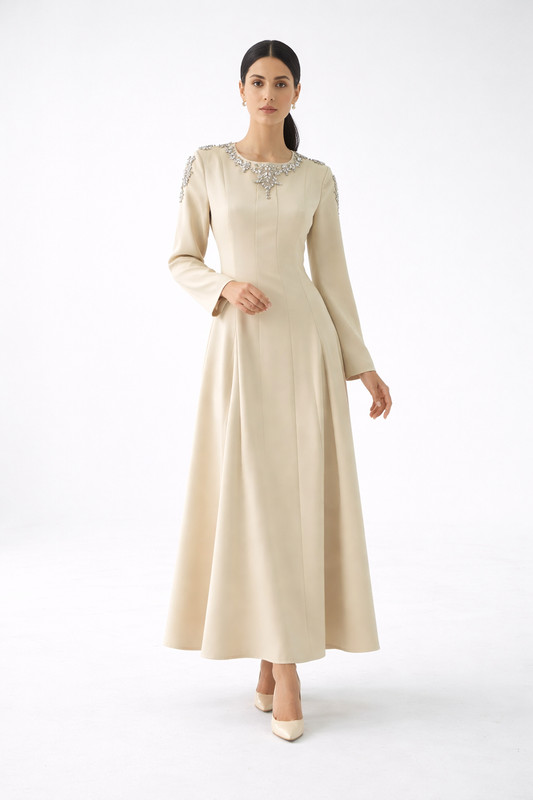 Embellished Long Evening Dress