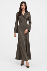 Embellished Twist-Front Maxi Dress