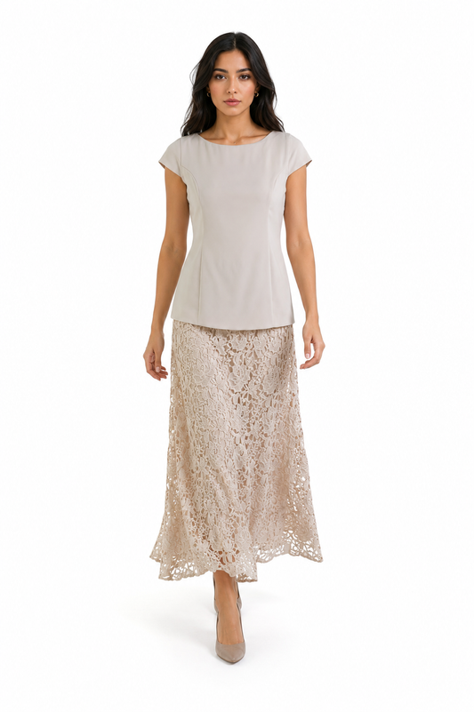 Celeste Lace Hem Maxi Dress
