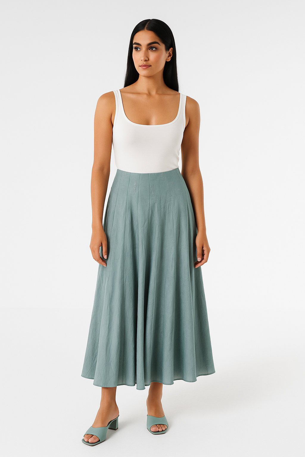 Flowy High-Waist Midi Skirt - Montania Shop