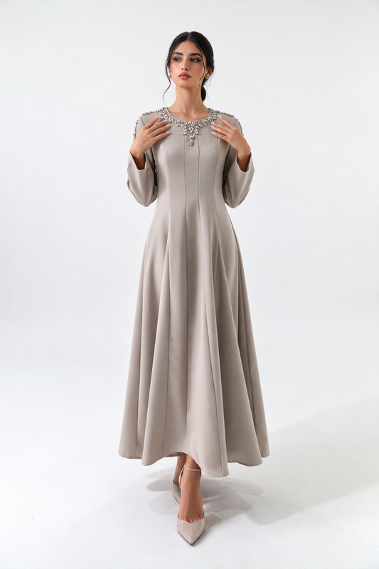 Embellished Long Evening Dress