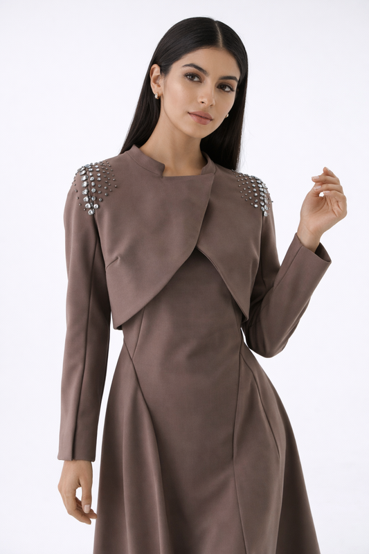 Embellished Cropped Overlay Jacket