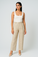 Wide-Leg Pants with Thread Details