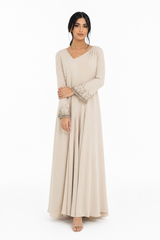Embellished Cuff Flowing Maxi Dress