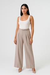 High-Waist Wide-Leg Tailored Pants