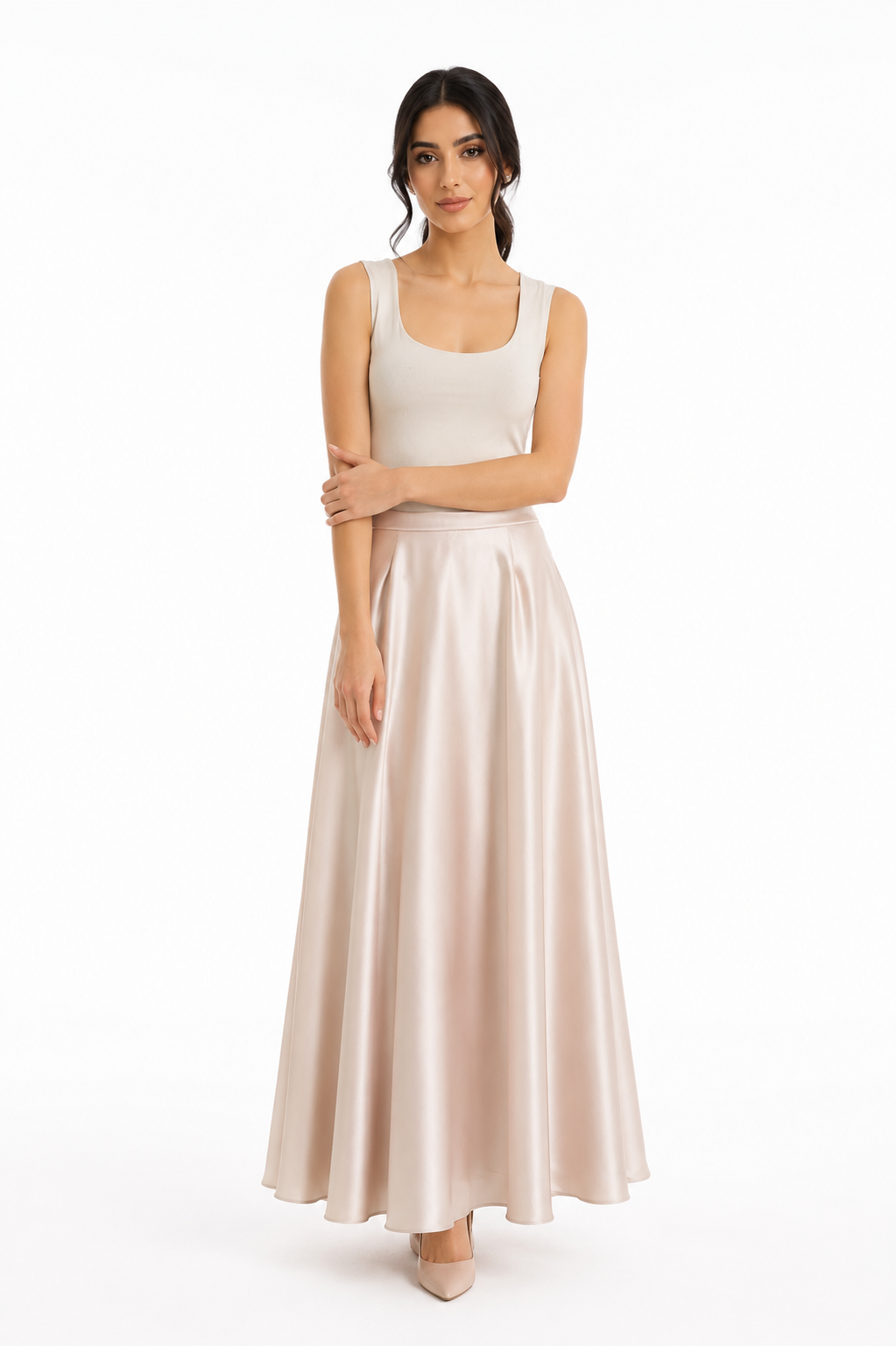 Lustre Satin Maxi Skirt - Montania Shop