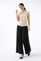 Embellished Drape-Neck Evening Top - Montania Shop