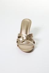 Elegant Satin Knot Heeled Mules