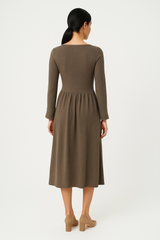 Women’s V-Neck Cashmere-Feel Midi Dress