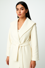Women’s Hooded Wrap Coat with Belt
