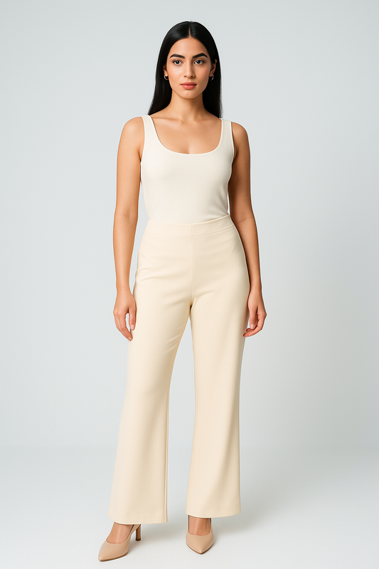 Elegant Wide-Leg Pants with Satin Side Detail