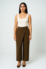 Wrap Detail Wide-Leg Pants