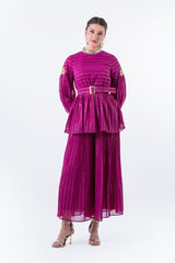 Embellished Peplum Top with Gold Detailing - Montania Shop