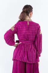 Embellished Peplum Top with Gold Detailing - Montania Shop