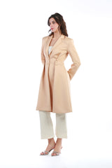 Tailored Longline Blazer Jacket with Button Detail
