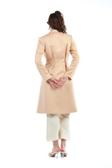 Tailored Longline Blazer Jacket with Button Detail