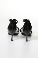 Elegant Rhinestone-Embellished Open-Toe Heels with Ankle Strap