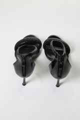 Elegant Rhinestone-Embellished Open-Toe Heels with Ankle Strap