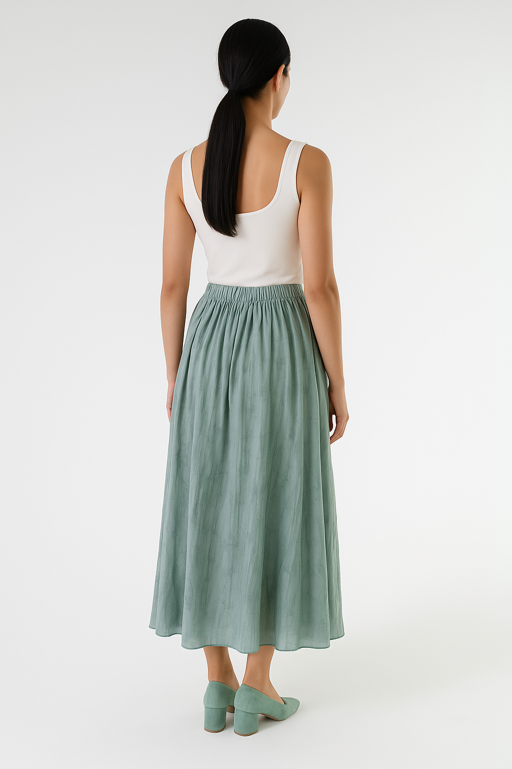 Flowy High-Waist Midi Skirt - Montania Shop