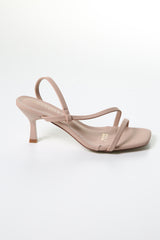 Minimalist Nude Strap Sandals – Square Toe Mid Heels