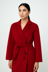 Women’s Double-Breasted Belted Long Coat