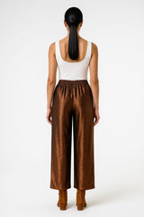 Metallic Finish Wide-Leg Pant - Montania Shop