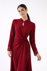 Twist-Detail Flared Maxi Dress