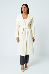 Women’s Hooded Wrap Coat with Belt