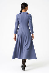 The Aurelia Sculpted Midi Dress - Montania Shop