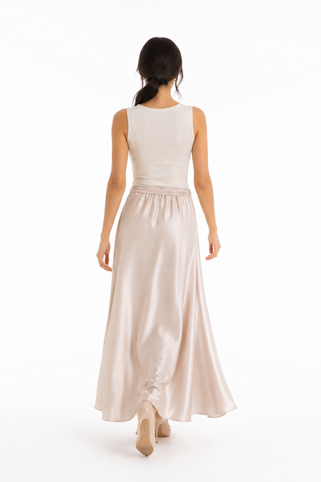 Lustre Satin Maxi Skirt - Montania Shop